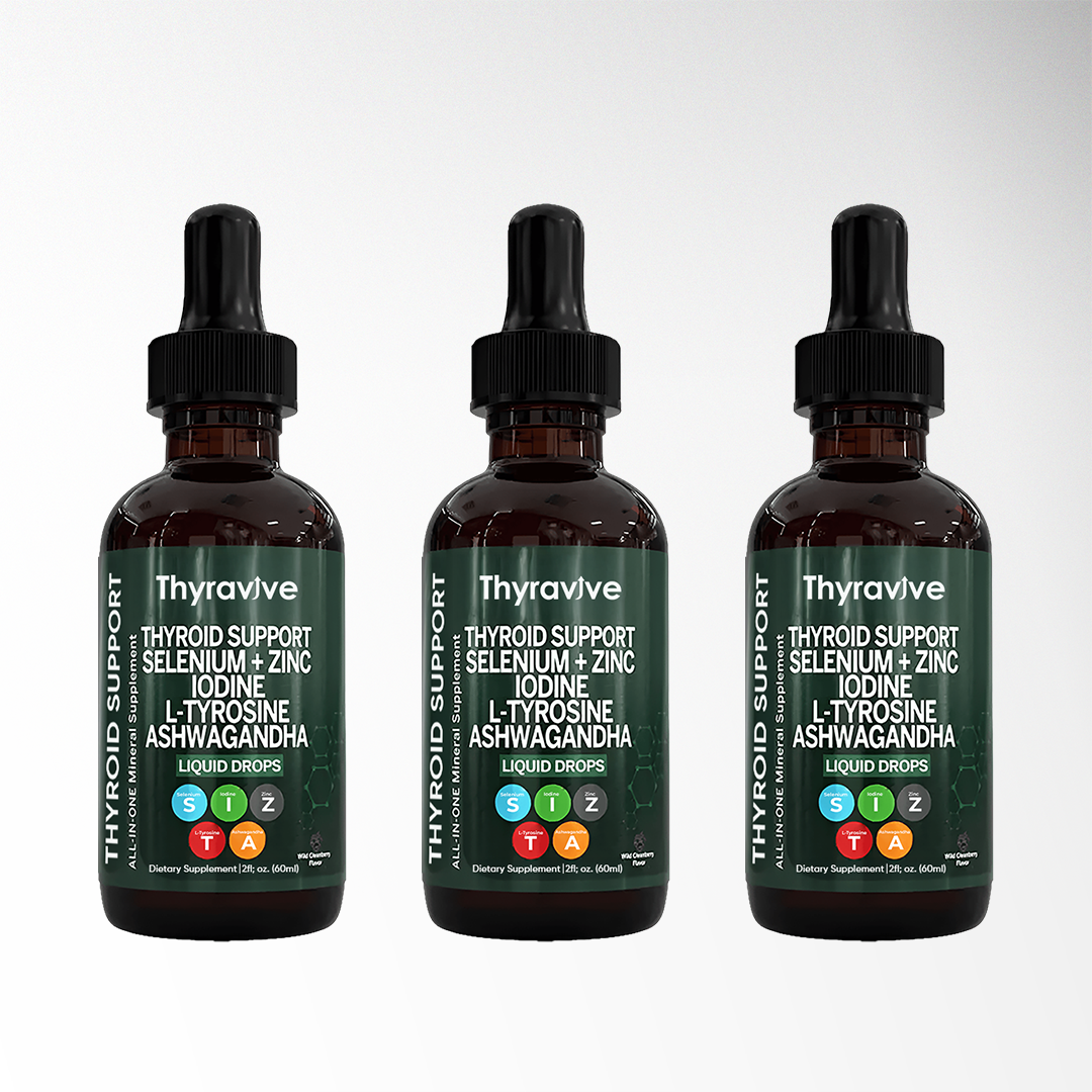 ThyraVive Thyroid Support | Selenium + Zinc L-Tyrosine Iodine Ashwagandha Liquid Drops