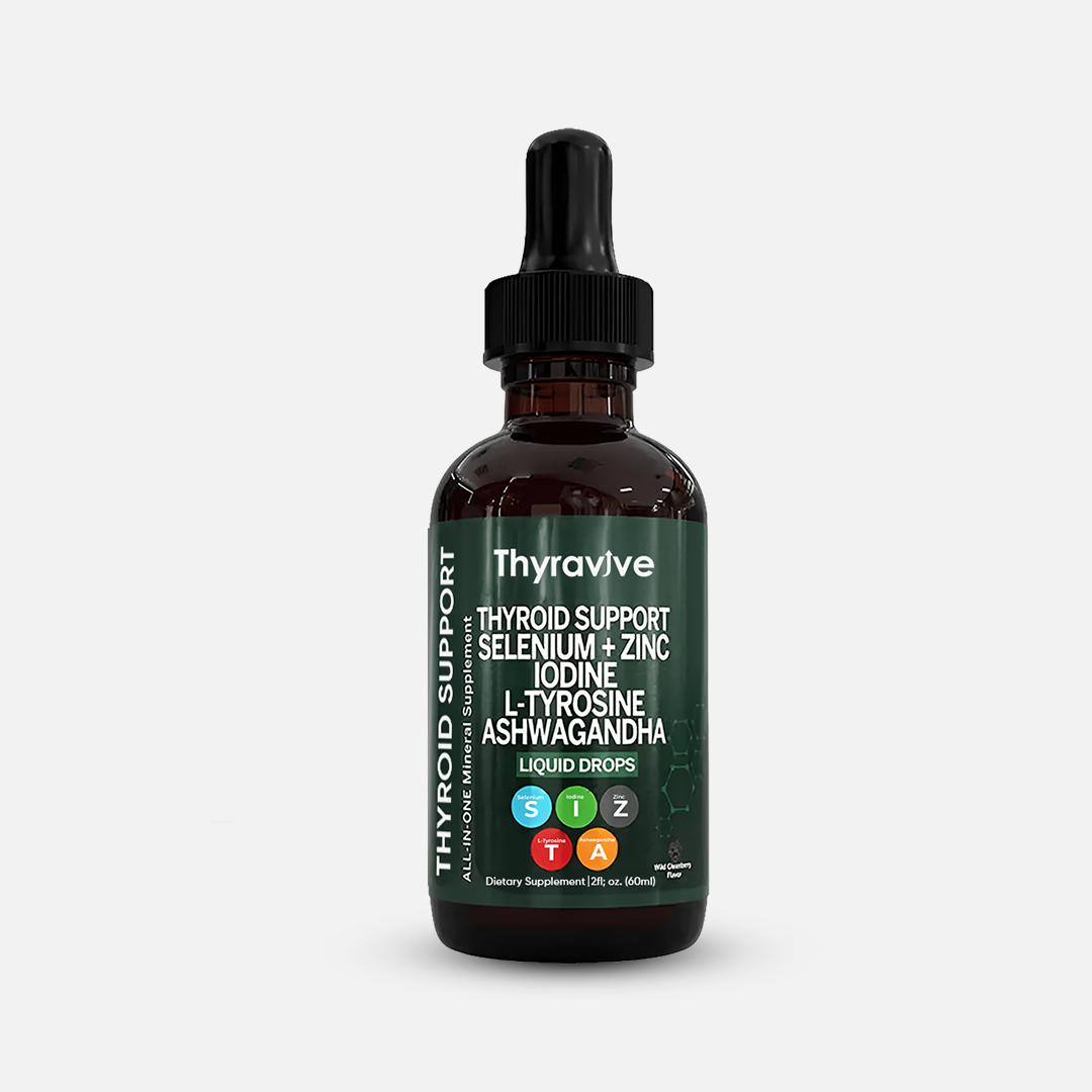 ThyraVive Thyroid Support  | Selenium + Zinc L-Tyrosine Iodine Ashwagandha Liquid Drops