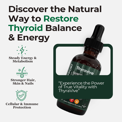 ThyraVive Thyroid Support  | Selenium + Zinc L-Tyrosine Iodine Ashwagandha Liquid Drops