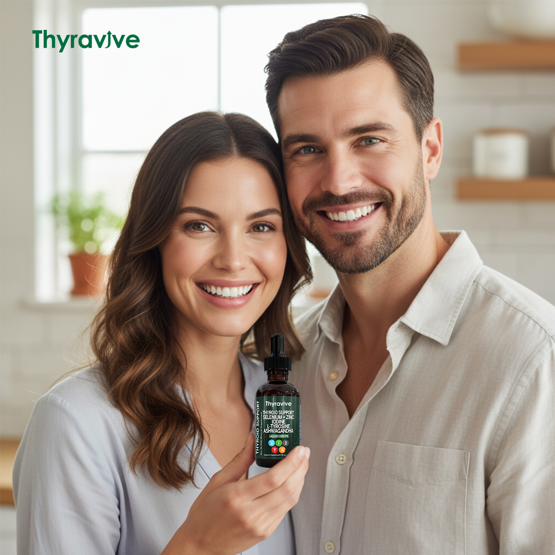 ThyraVive Thyroid Support  | Selenium + Zinc L-Tyrosine Iodine Ashwagandha Liquid Drops
