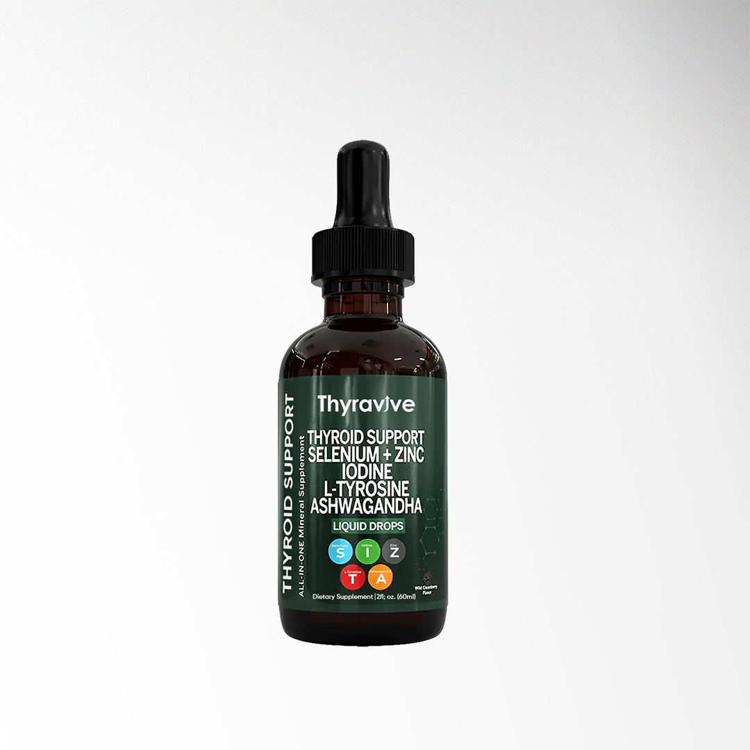 ThyraVive Thyroid Support  | Selenium + Zinc L-Tyrosine Iodine Ashwagandha Liquid Drops