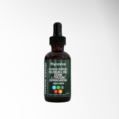 ThyraVive Thyroid Support  | Selenium + Zinc L-Tyrosine Iodine Ashwagandha Liquid Drops