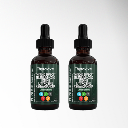 ThyraVive Thyroid Support  | Selenium + Zinc L-Tyrosine Iodine Ashwagandha Liquid Drops